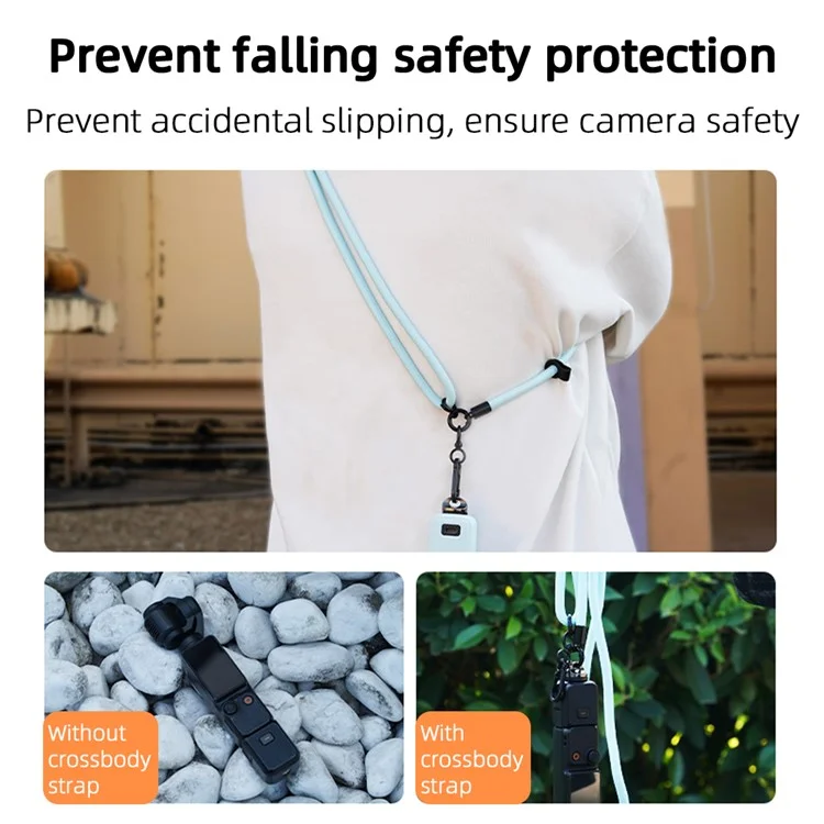 BRDRC Für DJI Osmo Pocket 3 Kamera Lanyard Polyester verstellbarer Umhängegurt - Grau
