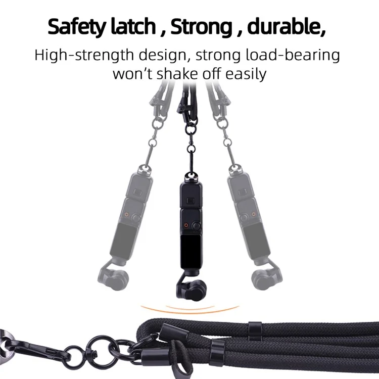 BRDRC Für DJI Osmo Pocket 3 Kamera Lanyard Polyester verstellbarer Umhängegurt - Grau