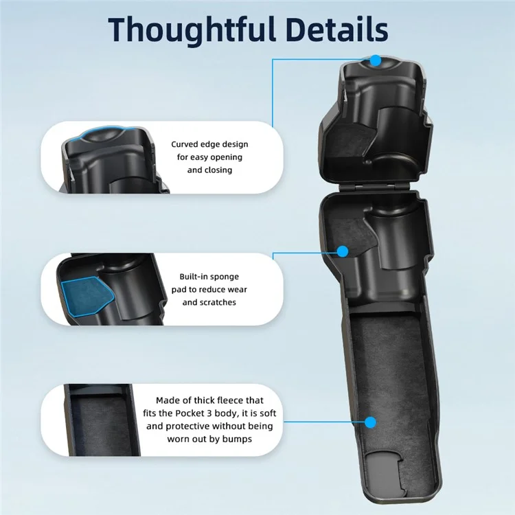 Cubierta protectora de pantalla de lente de cardán BRDRC para DJI Osmo Pocket 3, de ABS + PC - Azul
