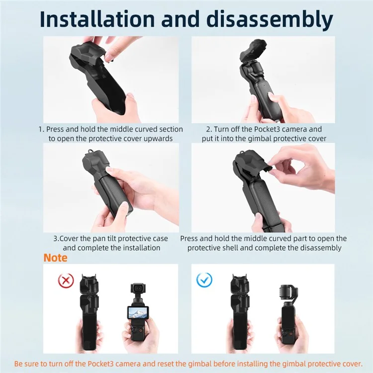 Cubierta protectora de pantalla de lente de cardán BRDRC para DJI Osmo Pocket 3, de ABS + PC - Azul