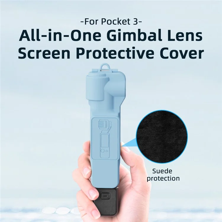 Cubierta protectora de pantalla de lente de cardán BRDRC para DJI Osmo Pocket 3, de ABS + PC - Azul