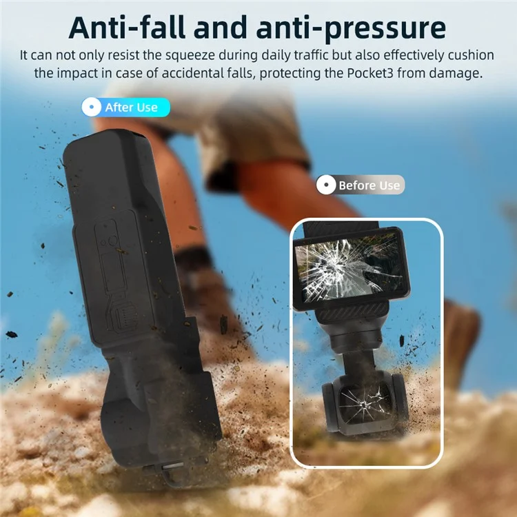 Cubierta protectora de pantalla de lente de cardán BRDRC para DJI Osmo Pocket 3, de ABS + PC - Azul