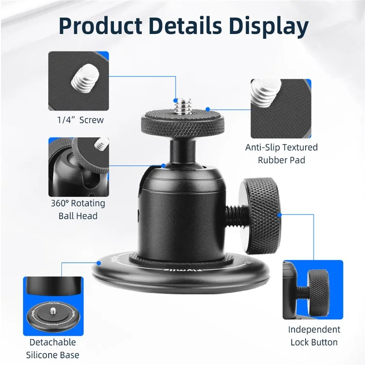 FLYMILE Magnetic Camera Mount Kit for Sports Camera Adapter Base Camera Accessories