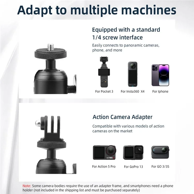 FLYMILE Magnetic Camera Mount Kit for Sports Camera Adapter Base Camera Accessories