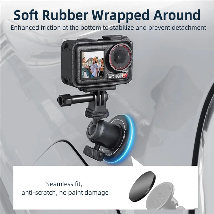 FLYMILE Magnetic Camera Mount Kit for Sports Camera Adapter Base Camera Accessories