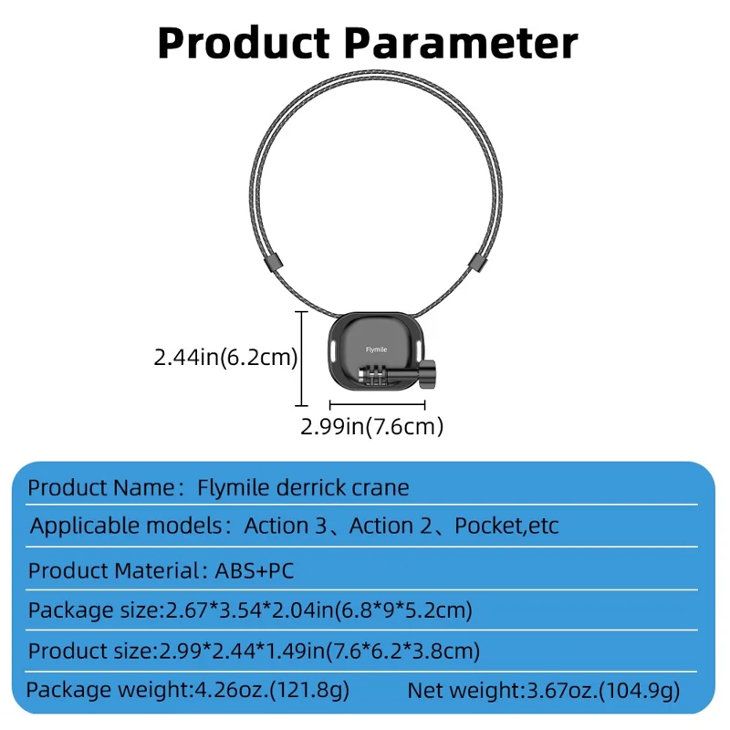FLYMILE Magnetic Neck Mount Holder for Action Cameras Quick Release