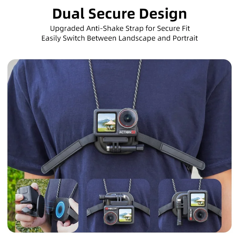 FLYMILE Magnetic Neck Mount Holder for Action Cameras Quick Release