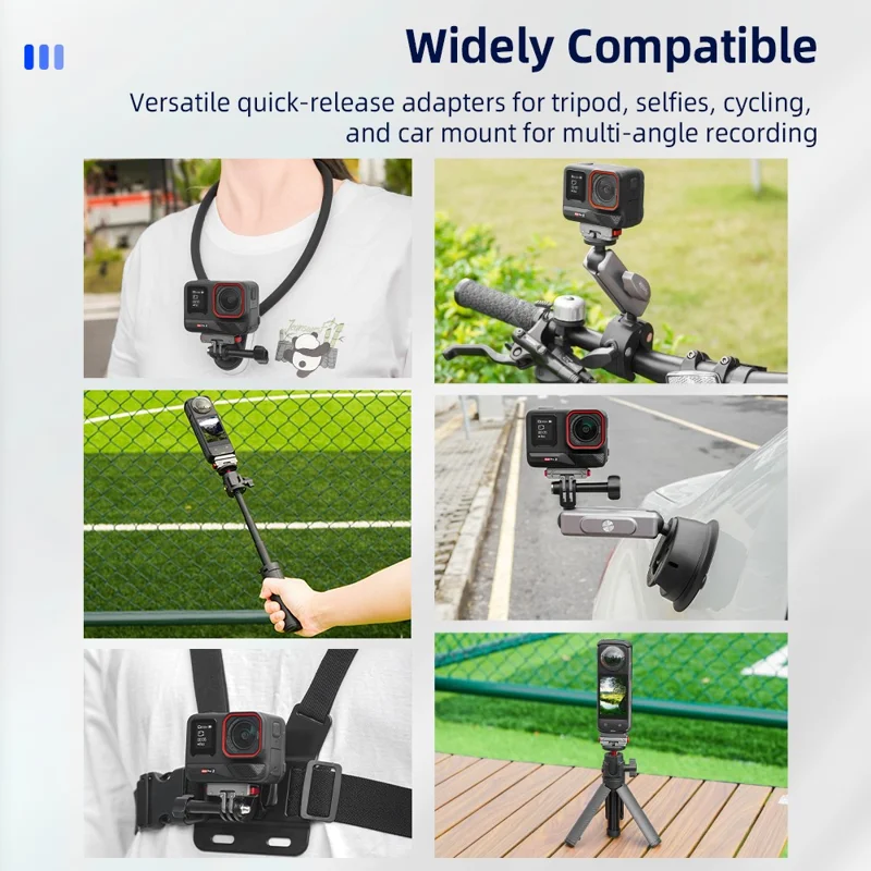 FLYMILE Metal Mount Kit for Insta360 Ace / Ace Pro / Ace Pro 2 / X4 / X3 / X2 Quick Release Adapter Base