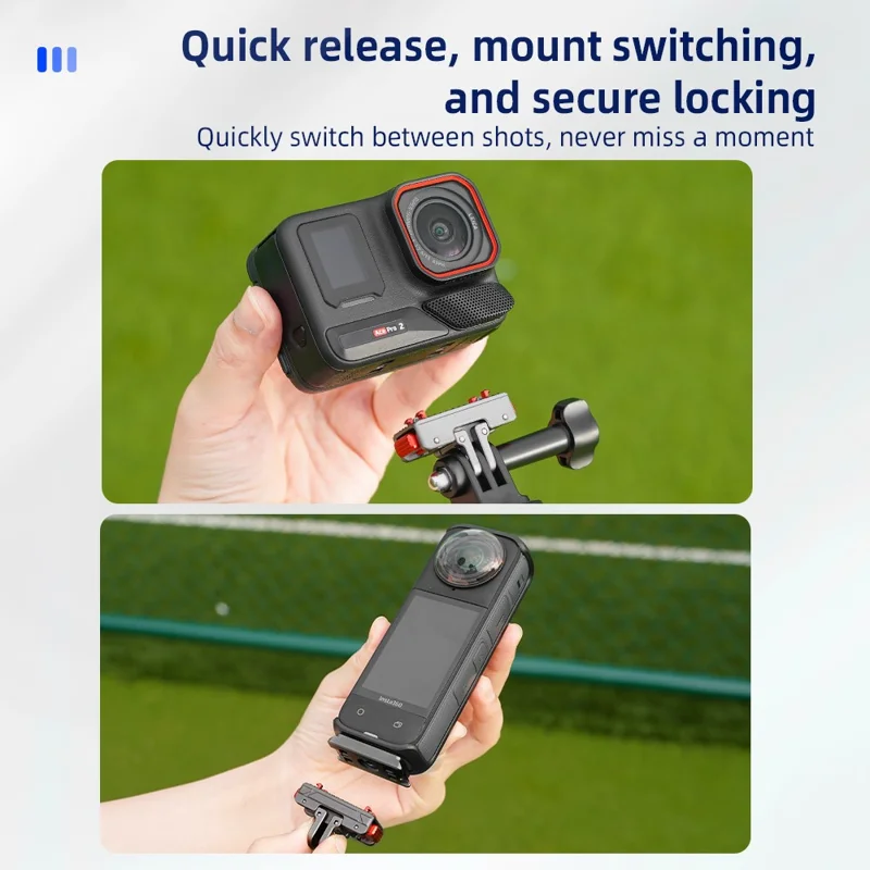 FLYMILE Metal Mount Kit for Insta360 Ace / Ace Pro / Ace Pro 2 / X4 / X3 / X2 Quick Release Adapter Base