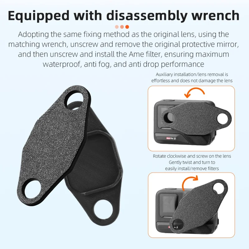 FLYMILE 4Pcs Filter Set for Insta360 Ace Pro 2 ND8 / 16 / 32 / 64 Optical Glass Filters