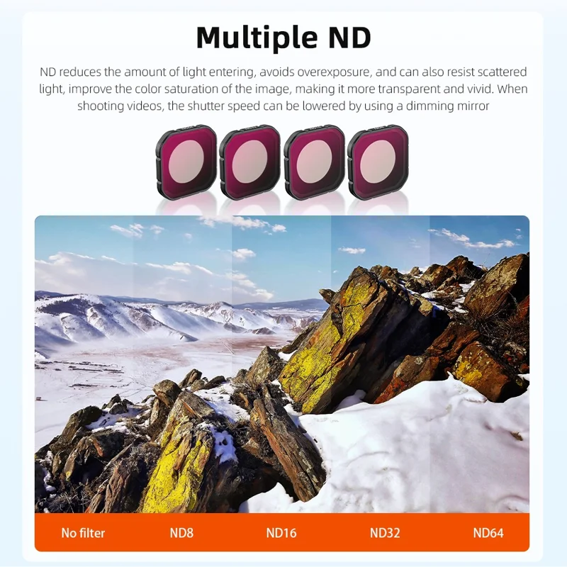 4Pcs Filter Set for Insta360 Ace Pro 2 CPL ND8 ND16 ND32 Camera Filters