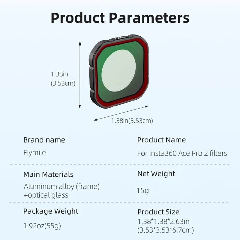 4Pcs Filter Set for Insta360 Ace Pro 2 CPL ND8 ND16 ND32 Camera Filters