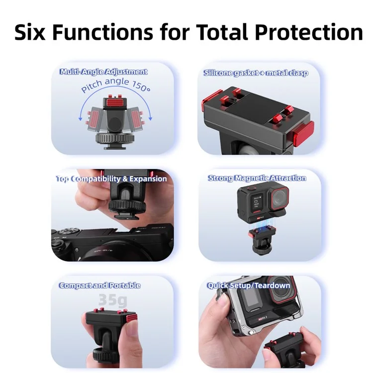 FLYMILE Magnetische Basis für Insta360 Ace Pro 2 / Ace Pro / Ace Schnellverschlussadapter-Halterung