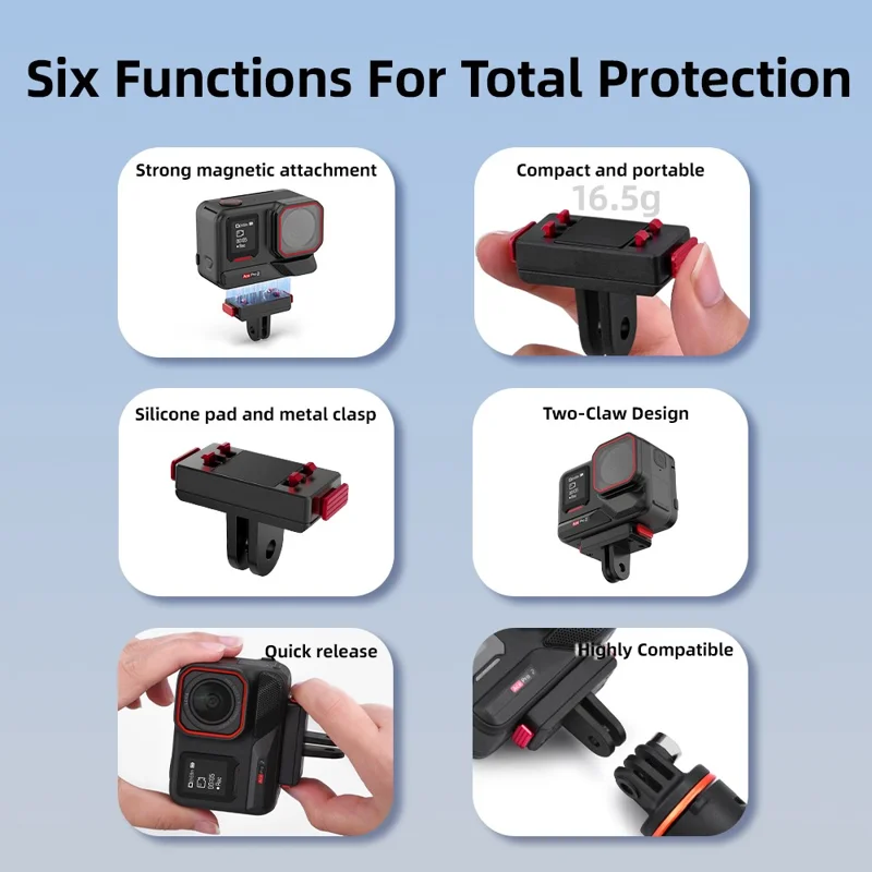 FLYMILE Magnetic Mount for Insta360 Ace Pro 2 / Ace Prp / Ace Quick Release Camera Adapter Base