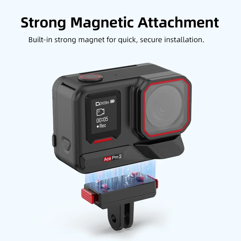 FLYMILE Magnetic Mount for Insta360 Ace Pro 2 / Ace Prp / Ace Quick Release Camera Adapter Base