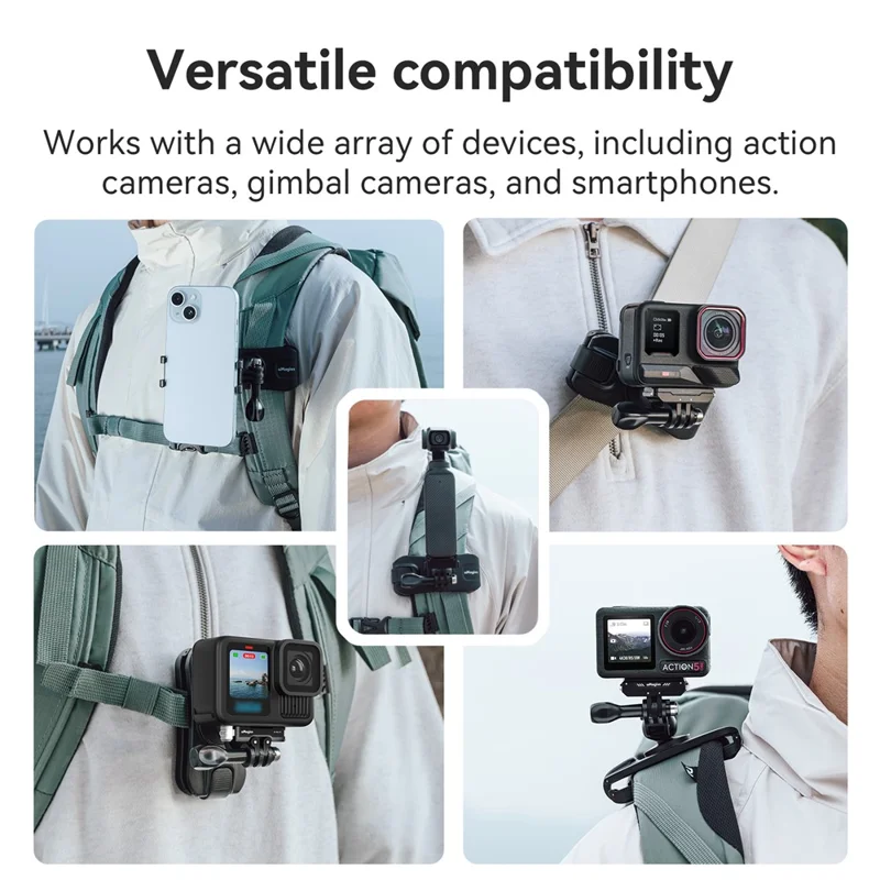 AMAGISN Backpack Shoulder Strap Clip Mount for Action Camera Rotatable Bracket