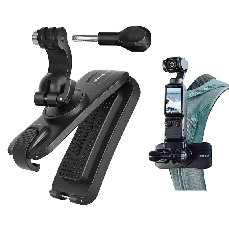 AMAGISN Backpack Shoulder Strap Clip Mount for Action Camera Rotatable Bracket