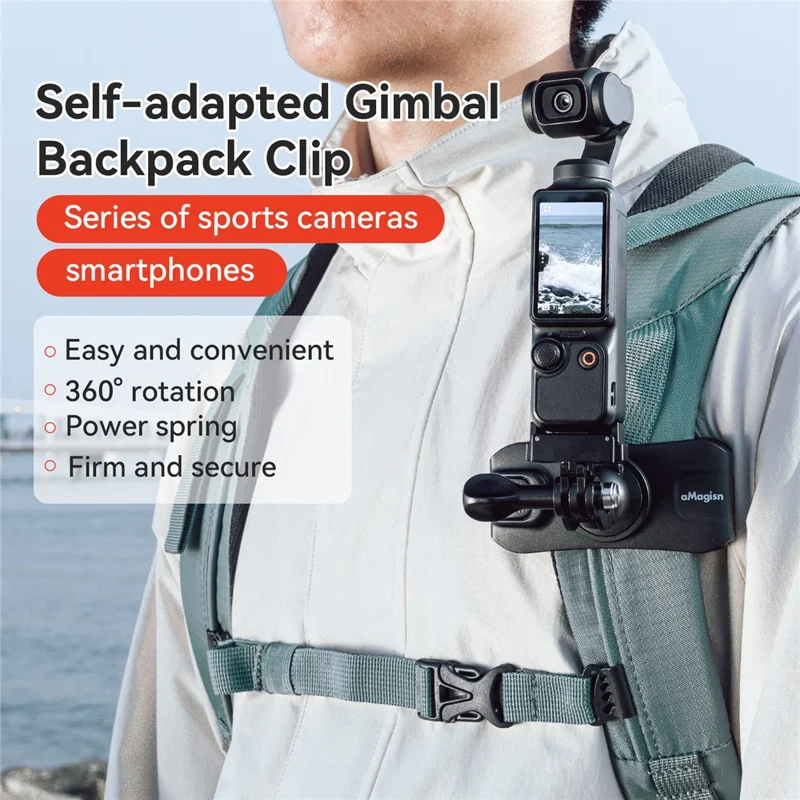 AMAGISN Backpack Shoulder Strap Clip Mount for Action Camera Rotatable Bracket