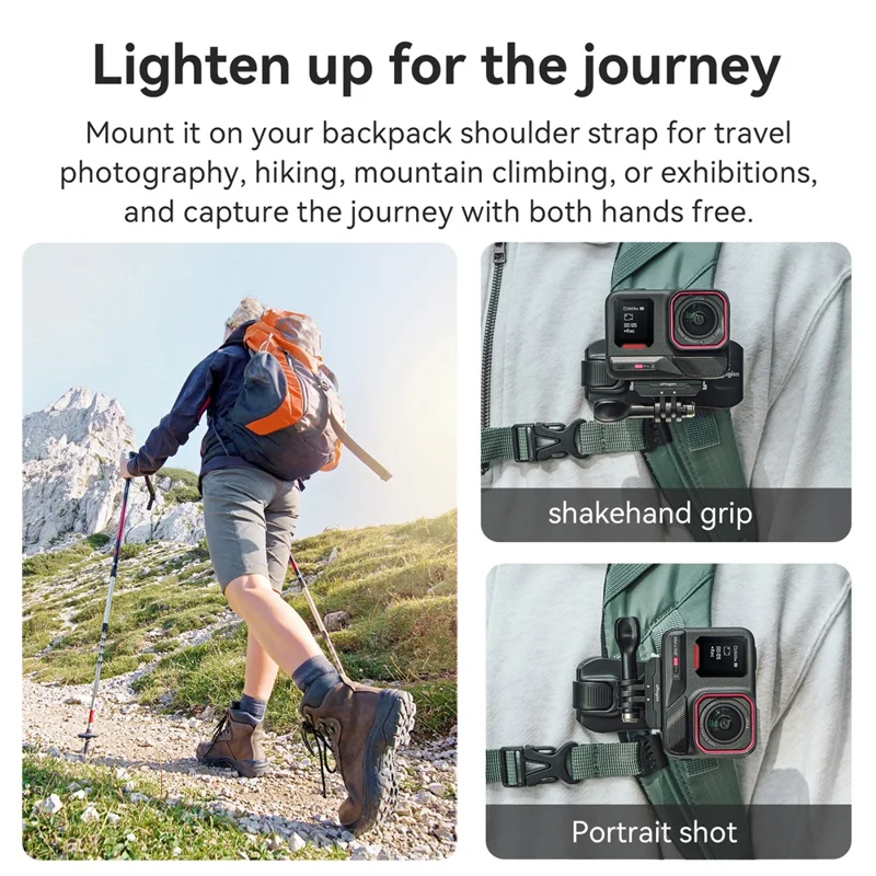 AMAGISN Backpack Shoulder Strap Clip Mount for Action Camera Rotatable Bracket