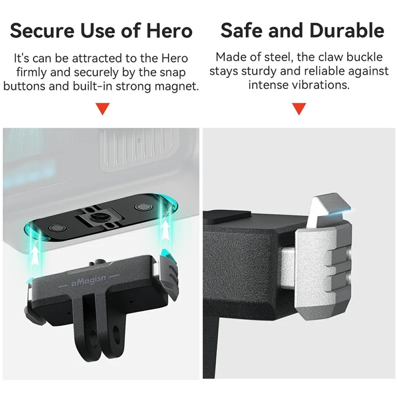 AMAGISN For GoPro Hero 13 Magnetic Quick Release Mount Base Plastic Adapter Accessory