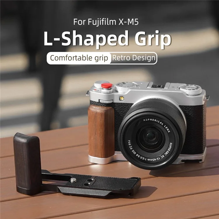 Support FLYMILE pour Fujifilm X-M5 Plaque de fixation rapide en L pour appareil photo - Marron