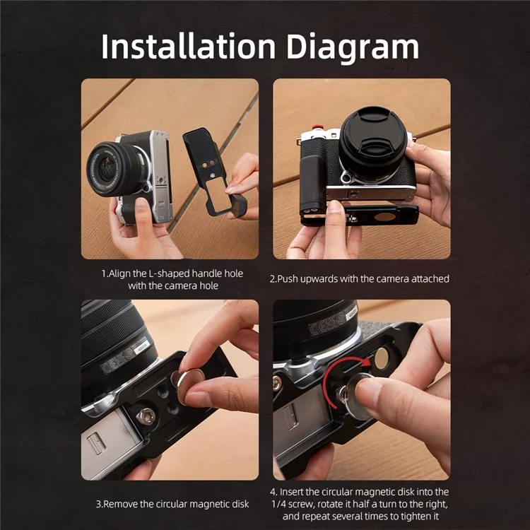 Support FLYMILE pour Fujifilm X-M5 Plaque de fixation rapide en L pour appareil photo - Marron