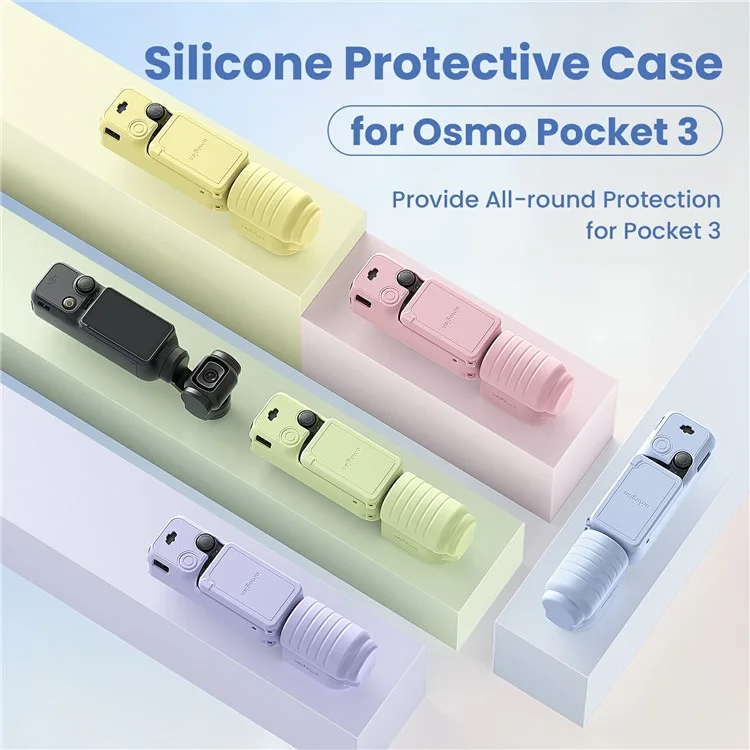 AMAGISN For DJI Osmo Pocket 3 Silicone Protective Case Lens Cap Gimbal Guard Accessory - Green