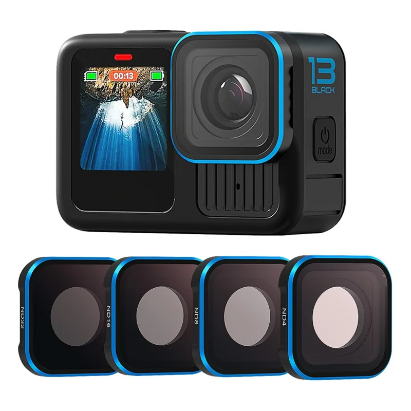 AMAGISN Lens Waterproof Filter For GoPro Hero 13 / 12 / 11 / 11 Mini / 10 / 9 , ND4 / 8 / 16 / 32 Camera Accessories Kit