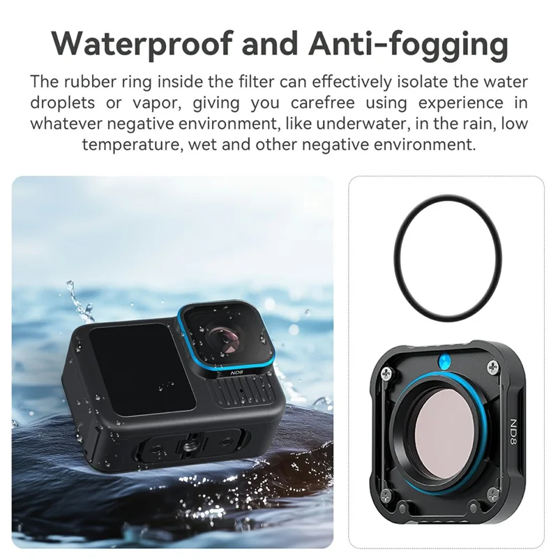 AMAGISN Lens Waterproof Filter For GoPro Hero 13 / 12 / 11 / 11 Mini / 10 / 9 , ND4 / 8 / 16 / 32 Camera Accessories Kit