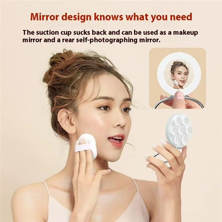 TELESIN P3-SUS-01 Suction Cup Phone Mount Magnetic Mirror Glass Portable Silicone Phone Ring Holder