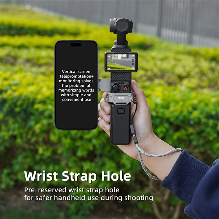 Suporte de Teleprompter BRDRC para DJI Osmo Pocket 3 Adaptador de Montagem Magnética para Câmera