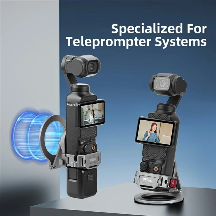 Suporte de Teleprompter BRDRC para DJI Osmo Pocket 3 Adaptador de Montagem Magnética para Câmera