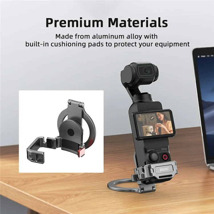 Suporte de Teleprompter BRDRC para DJI Osmo Pocket 3 Adaptador de Montagem Magnética para Câmera