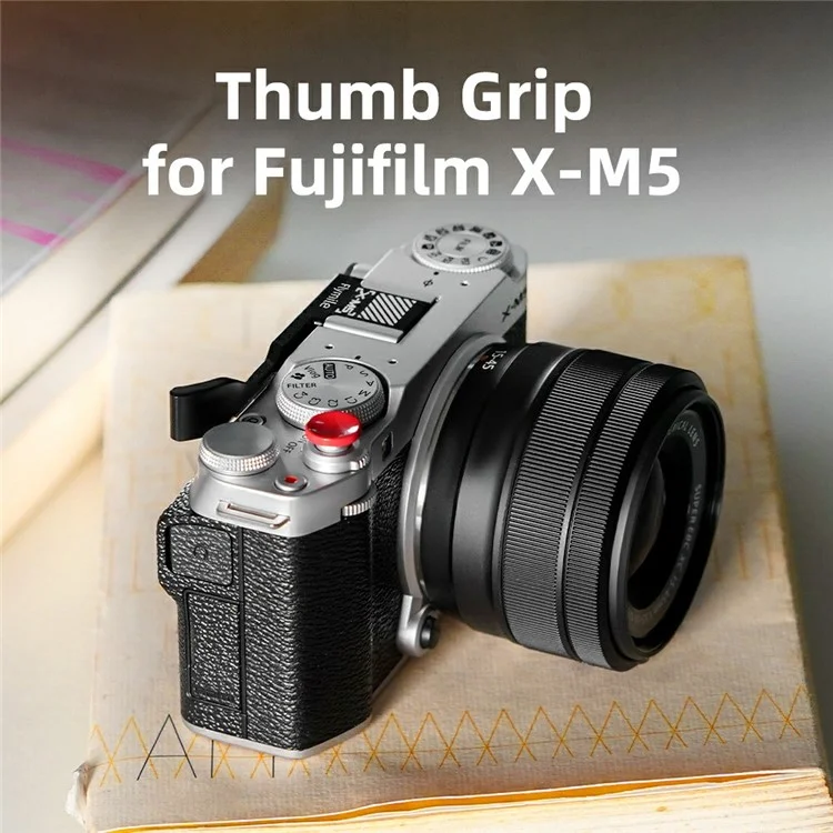 FLYMILE Pour Fujifilm X-M5 Poignée de Pouce Ergonomique Aluminium Poignée de Caméra Couvercle de Protection Anti-Poussière Griffe Chaude - Argent