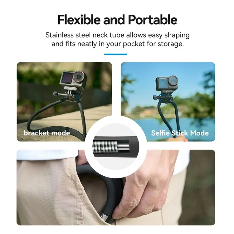TELESIN S2-HNB-09 SE 2.0 Hands Free Action Camera Neck Mount POV Shooting Neck Holder with Chest Strap