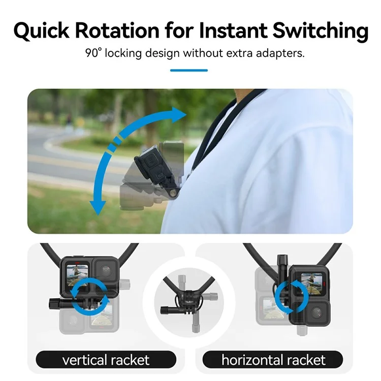 TELESIN S2-HNB-09 SE 2.0 Hands Free Action Camera Neck Mount POV Shooting Neck Holder with Chest Strap