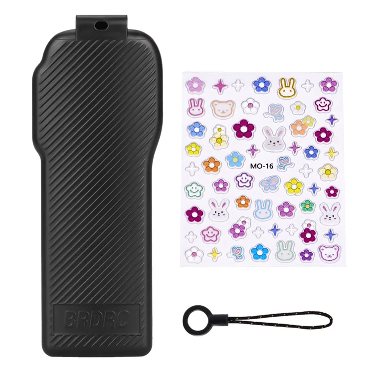 BRDRC For DJI Osmo Pocket 3 Case Twill Texture ABS Portable Protective Cover Filter Storage - Black