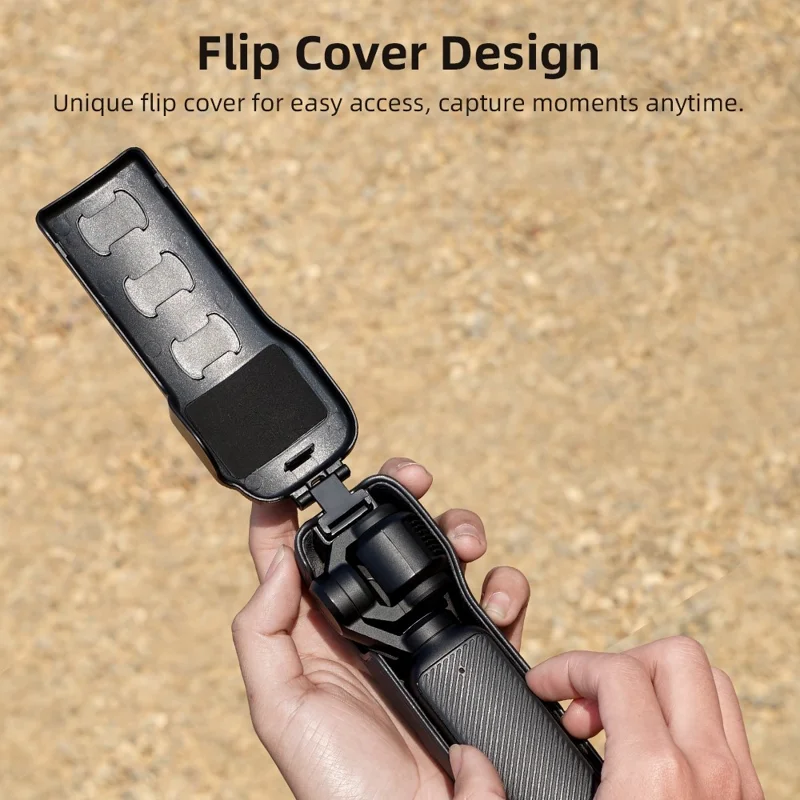 BRDRC For DJI Osmo Pocket 3 Case Twill Texture ABS Portable Protective Cover Filter Storage - Black