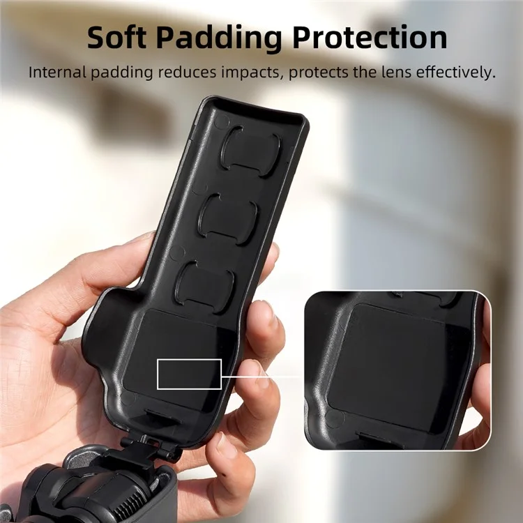 BRDRC For DJI Osmo Pocket 3 Case Twill Texture ABS Portable Protective Cover Filter Storage - Black