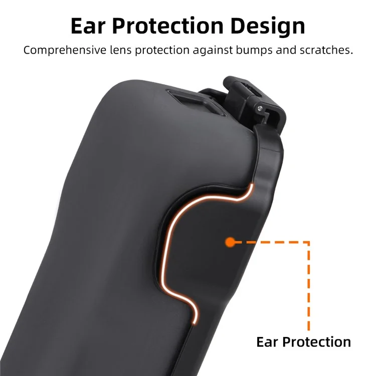 BRDRC For DJI Osmo Pocket 3 Case Twill Texture ABS Portable Protective Cover Filter Storage - Black