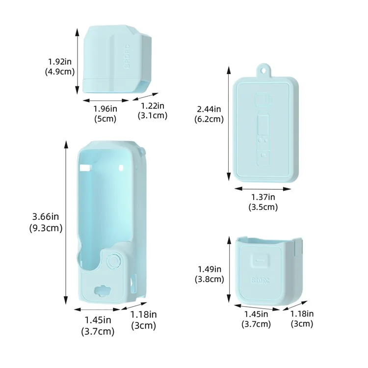 BRDRC For DJI Osmo Pocket 3 Silicone Case Set Flexible Protective Cover with Screen Cover / Lens Cap - Blue Lens Cap