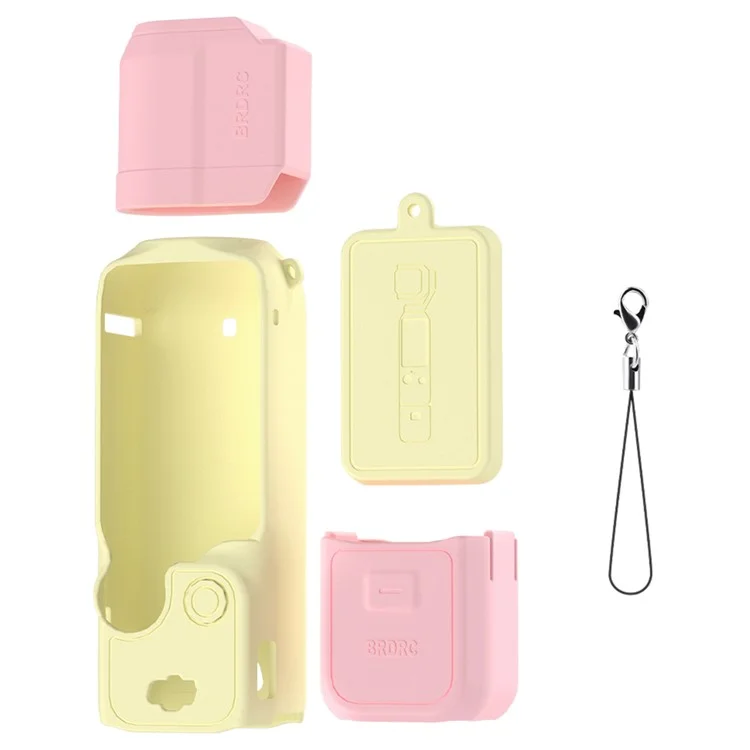 BRDRC For DJI Osmo Pocket 3 Silicone Case Set Flexible Protective Cover with Screen Cover / Lens Cap - Pink Lens Cap