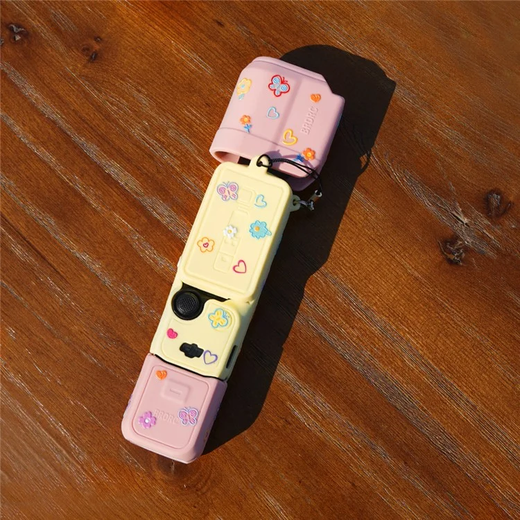 BRDRC For DJI Osmo Pocket 3 Silicone Case Set Flexible Protective Cover with Screen Cover / Lens Cap - Pink Lens Cap