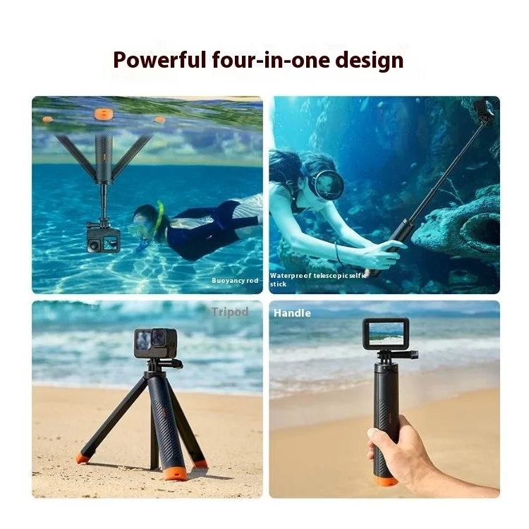 TELESIN S1-TSS-02 30m Underwater Buoyancy Rod Extendable Selfie Stick Tripod for Sports Camera Handheld Grip