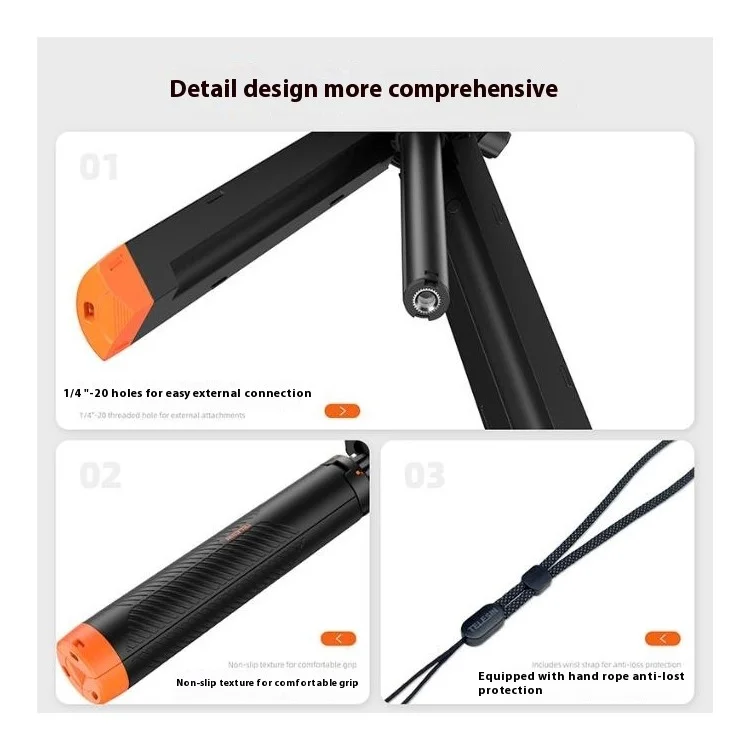 TELESIN S1-TSS-02 30m Underwater Buoyancy Rod Extendable Selfie Stick Tripod for Sports Camera Handheld Grip