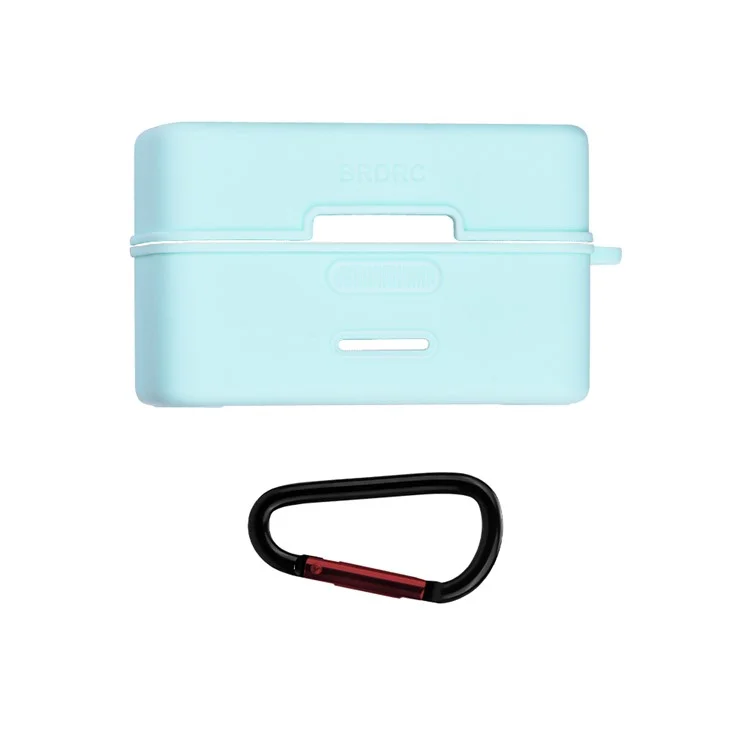 Für DJI Mic Mini Ladeetui Schutzhülle Mikrofon Silikon Hülle mit Karabiner - Blau