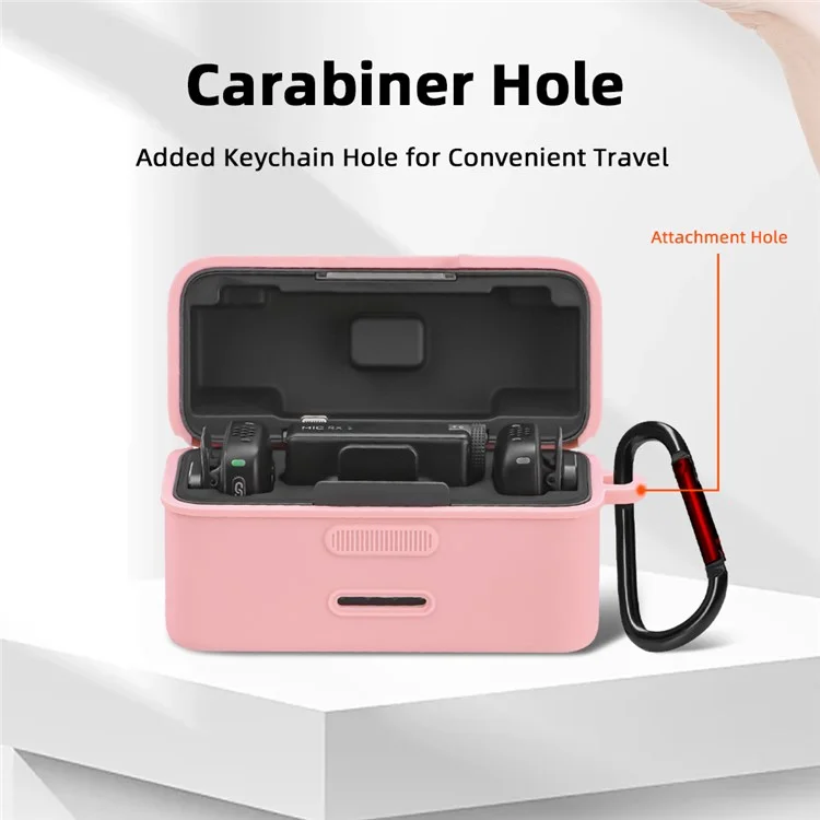 Für DJI Mic Mini Ladeetui Schutzhülle Mikrofon Silikon Hülle mit Karabiner - Blau