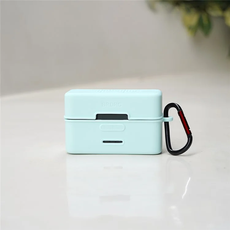 Für DJI Mic Mini Ladeetui Schutzhülle Mikrofon Silikon Hülle mit Karabiner - Blau