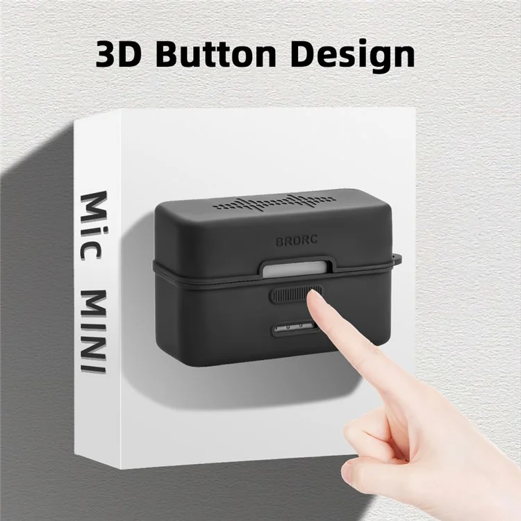 Für DJI Mic Mini Ladeetui Schutzhülle Mikrofon Silikon Hülle mit Karabiner - Blau