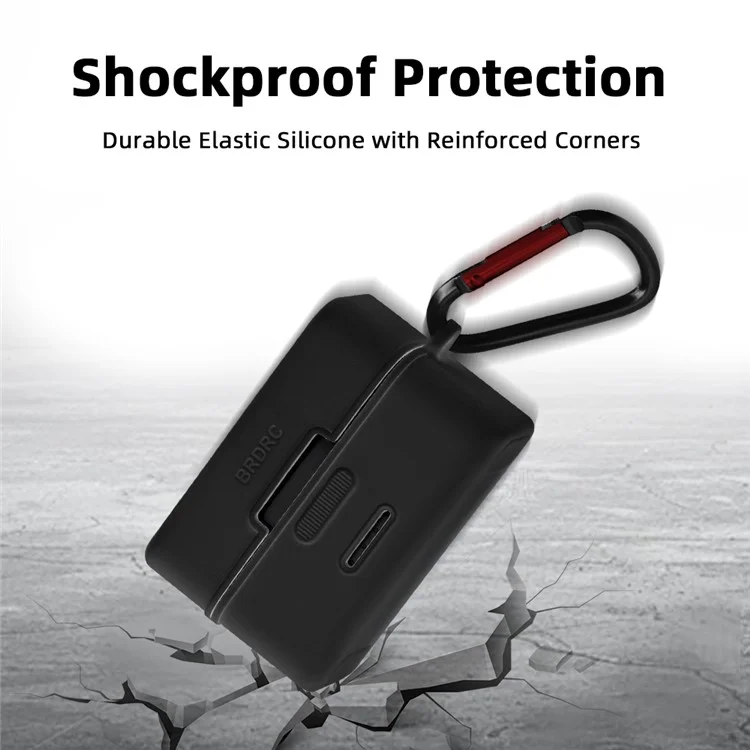 Für DJI Mic Mini Ladeetui Schutzhülle Mikrofon Silikon Hülle mit Karabiner - Blau